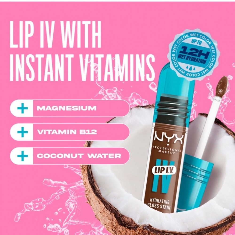 NYX Professional Makeup Lip I.V. Hydrating Gloss Stain 03 Splash'n Spice Brown - Picture 5 of 6